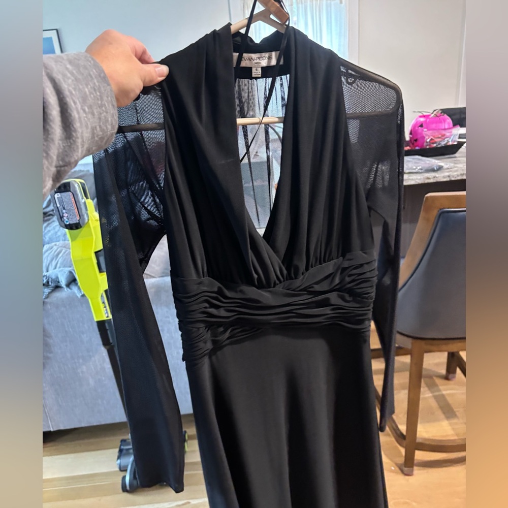 Evan Picone women’s v neck /long sleeved (sheer) dress. Super comfortable -